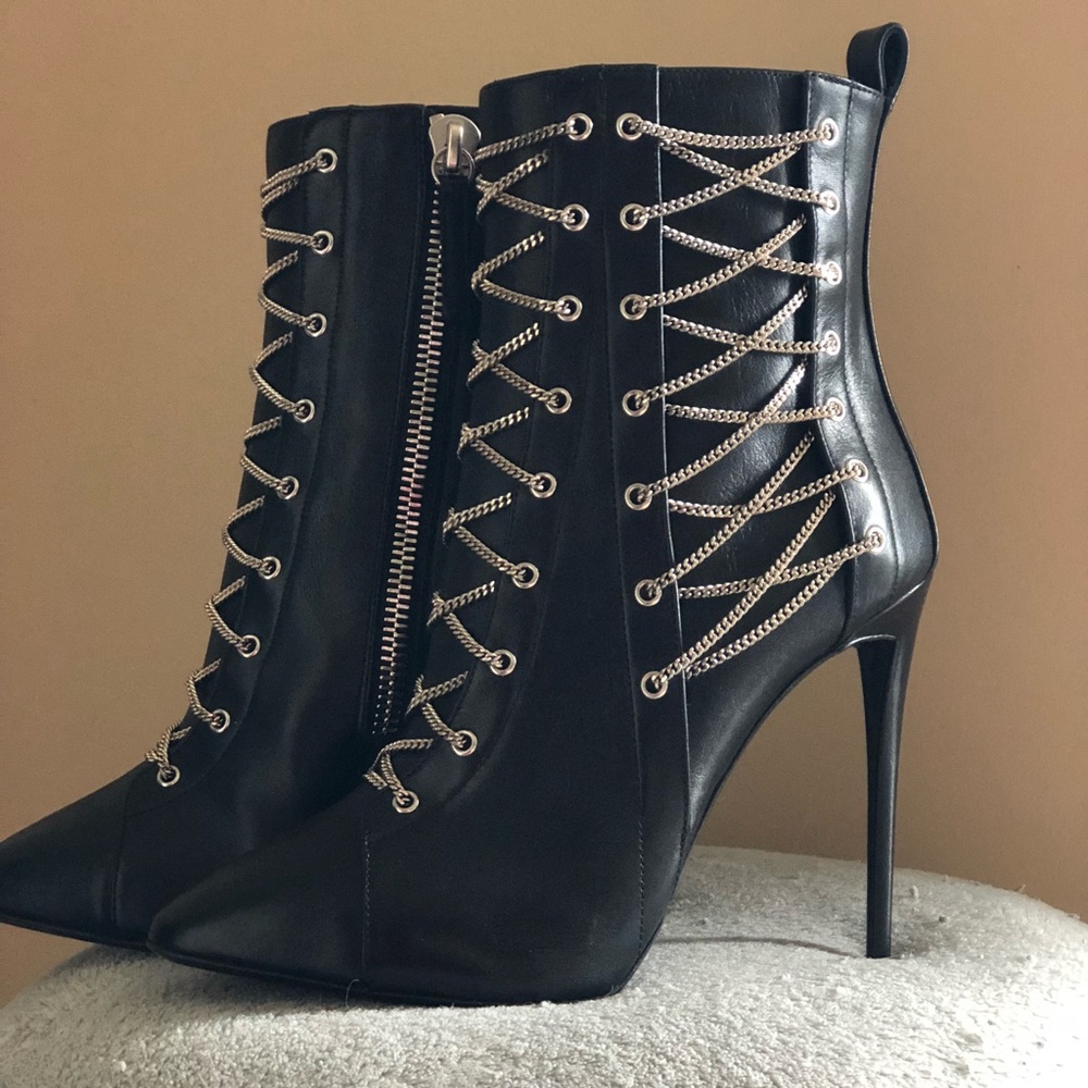 Giuseppe Zanotti Black Vero Cuoio Leather Boots
